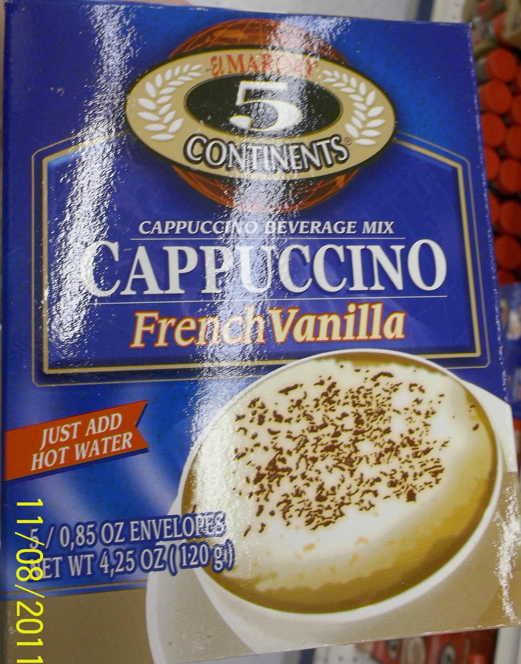 Cappuccino French Vanilla Beverage Mix (5) Envelopes .85 Oz Each