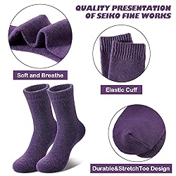 LINEMIN Wool Socks for Women Winter Warm Hiking