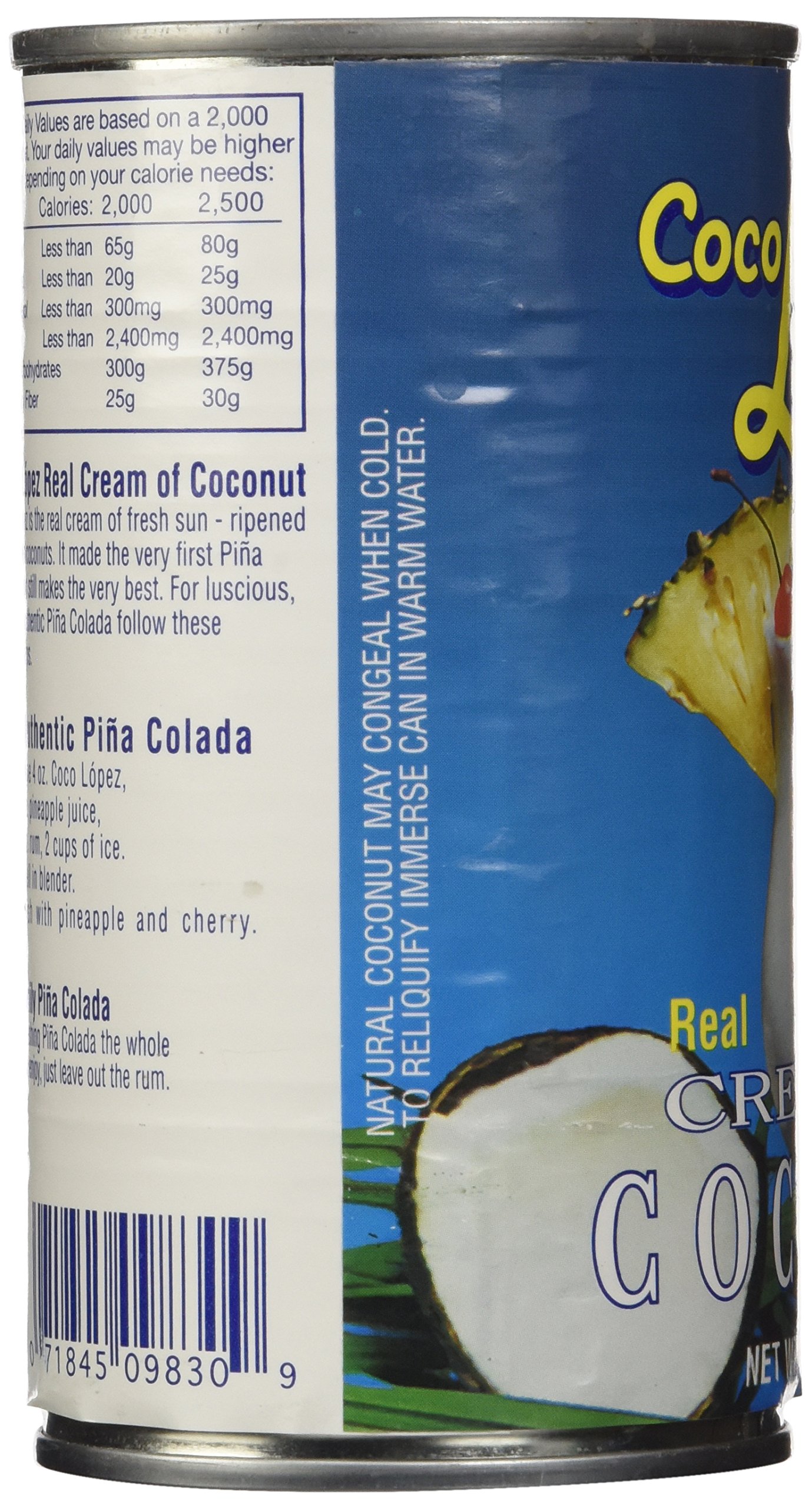 Coco Lopez Real Cream of Coconut 15 Ounce Can Original Fresh
