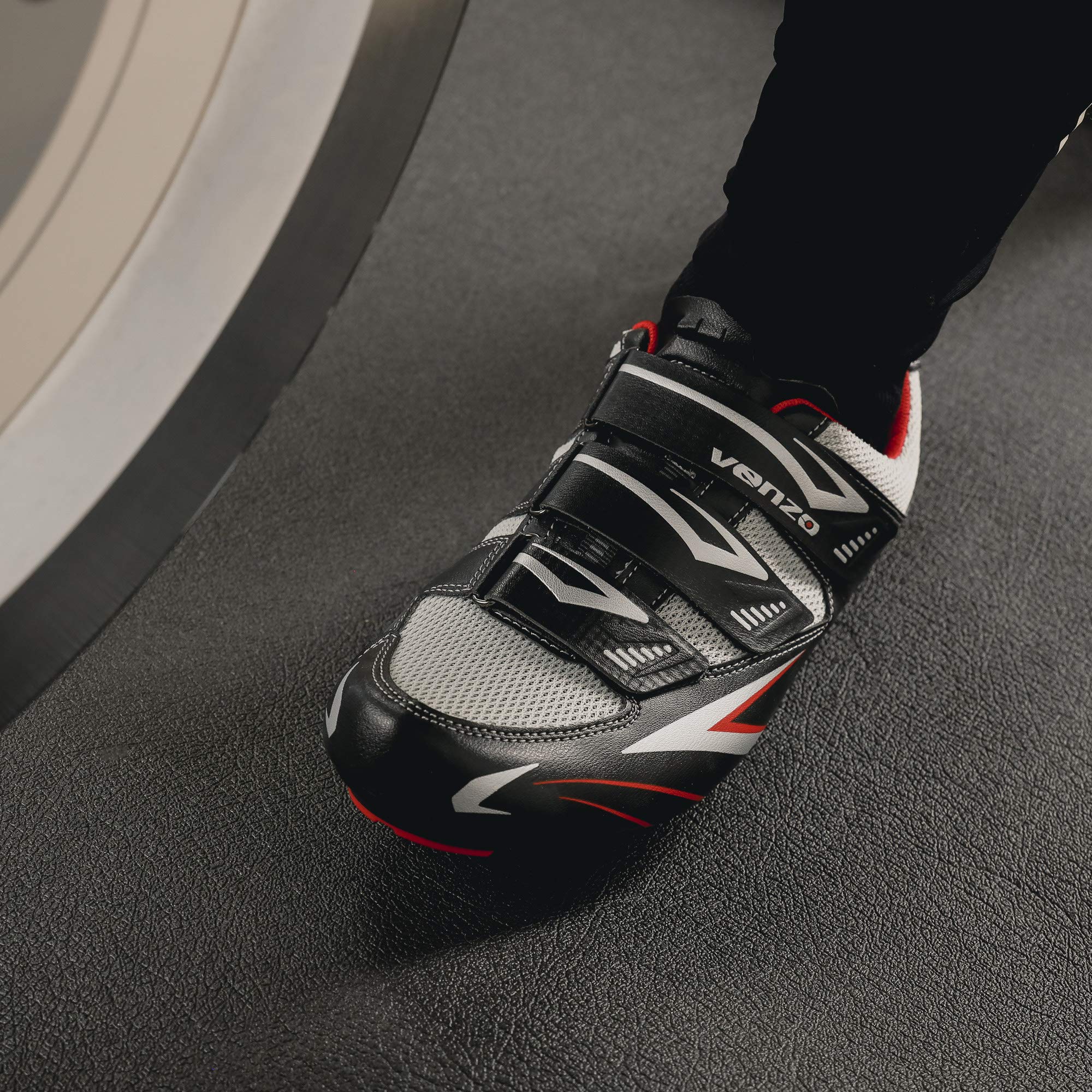 Venzo Bicycle Mens Road Cycling Riding Shoes Straps Compatible