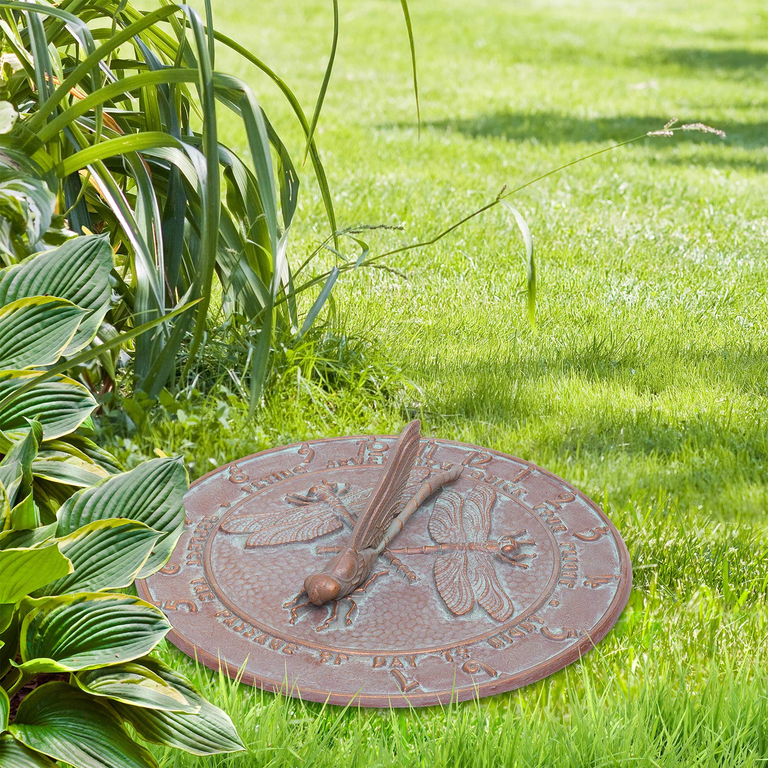 Sundials Copper Verdi Whitehall Products Dragonfly Sundial Patio, Lawn & Garden