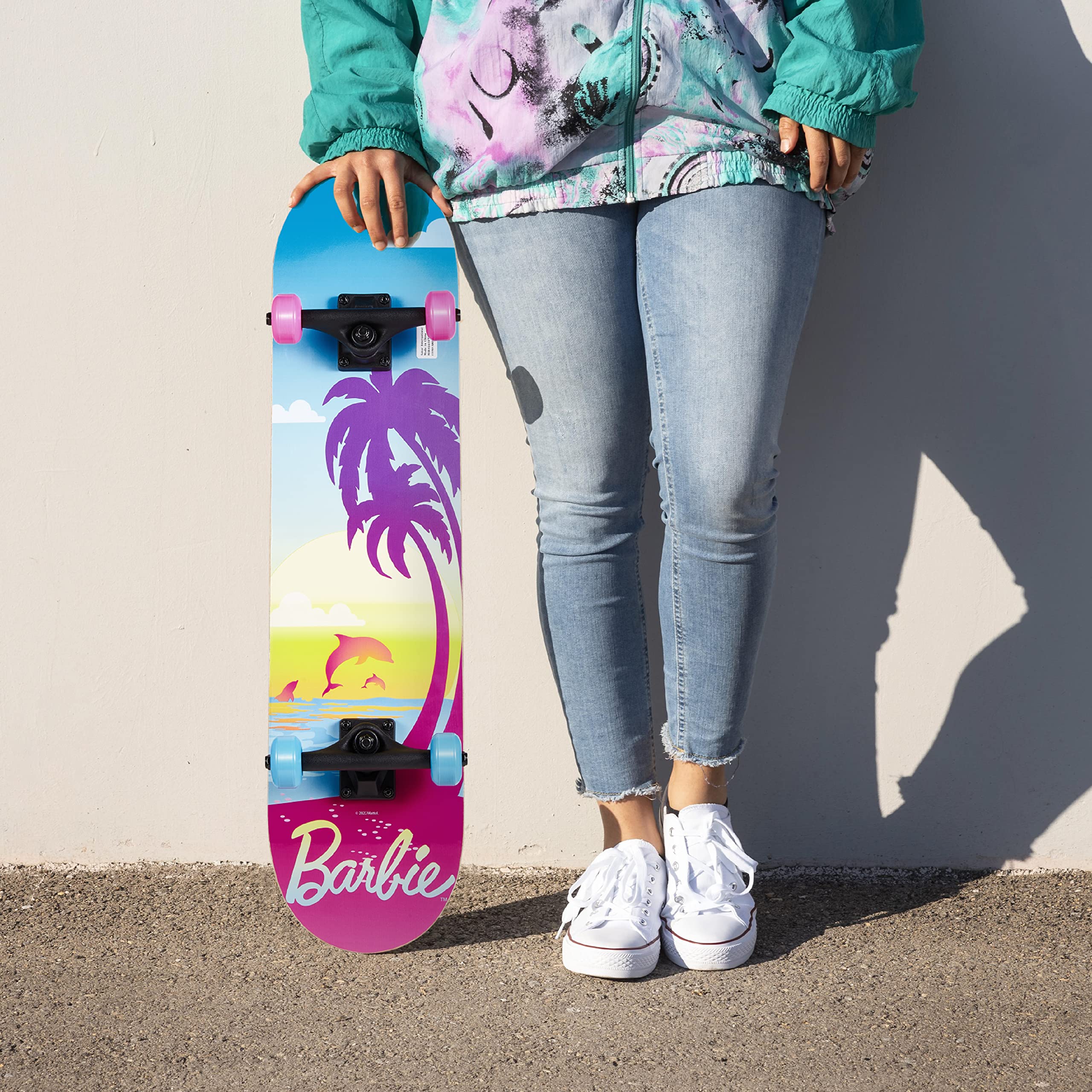 Skateboard with Printed Graphic Grip Tape - Great for Kids and Teens, Cruiser Skateboard with ABEC 5 Bearings, Durable Deck, Smooth Wheels