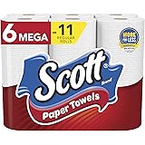 Scott Paper Towels, Choose-A-Sheet - 6 Mega Rolls = 11 Regular Rolls (102 Sheets Per Roll)