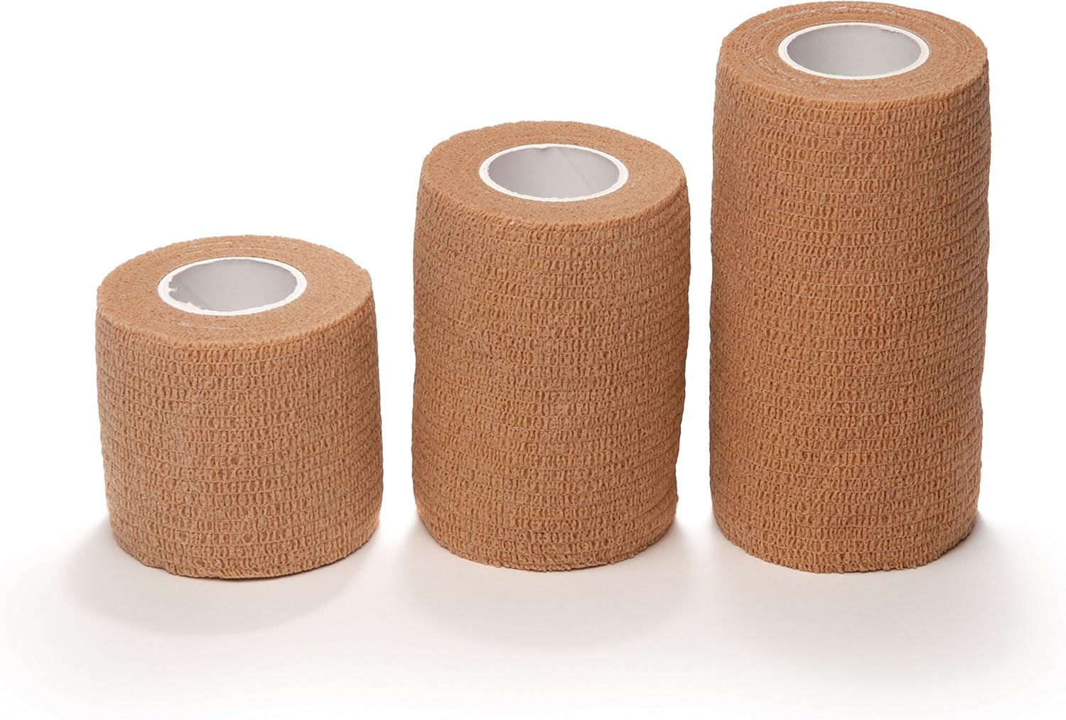 8-Piece Self Adherent Cohesive Wrap Bandages Bundle Pack, 3-in Wide 5 yds Self Adhesive Non Woven Bandage Rolls, Brown Athletic Tape for Wrist & Hand, Premium-Grade Medical Stretch Wrap, Ankle Tape: Health & Personal Care