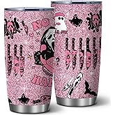 ATHAND Scream Tumblers,Scary Face Movie Tumbler for Women Girls,Skull Tumbler Spooky Vibes 20 OZ Horror Scary Theme Decor Insulated Cup with Lid,Christmas Vacuum Stainless Steel Coffee Cup,1 Pcs
