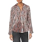 Vince Womens Berry Blooms Pleated Blouse