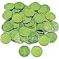 Fun Express Plastic 4-Leaf Clover Good Luck Coins for St. Patrick's Day (144 Coins) Party Favors & Decorations, Novelty Party