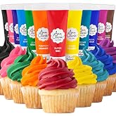 Ann Clark Professional-Grade Gel Food Coloring Made in USA .7 oz, 12-pack | Vibrant Concentrated Gel Colors, 12-Color Decorator's Set, Allergen-Free, Large Precision Squeeze Tubes