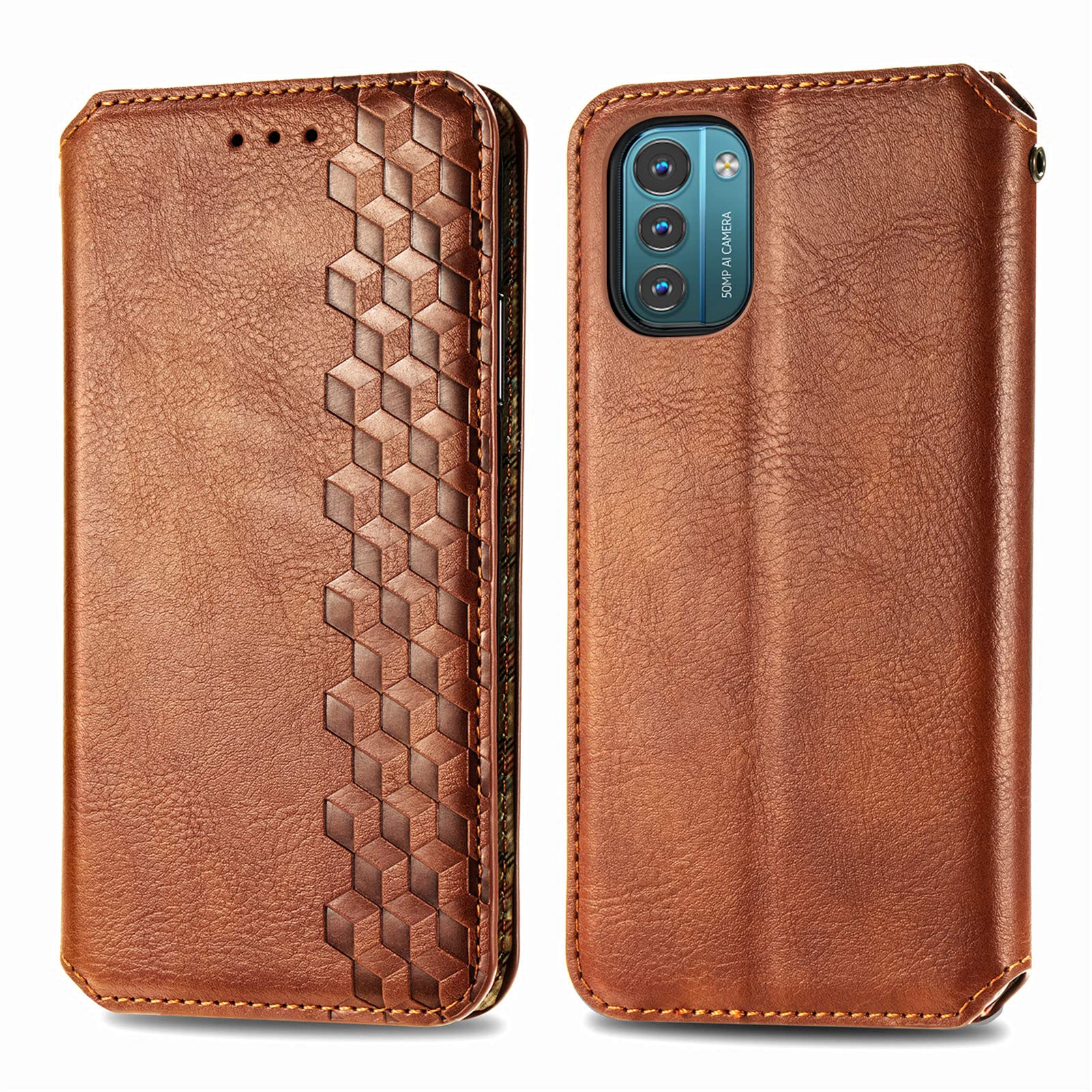 For Motorola Moto G62 Case - Motorola Moto G62 Phone Case PU Leather Flip Wallet Motorola Moto G62 Cases with Magnetic Closure Stand Card Holder ID Slots Shockproof Full Protection Cover, Brown