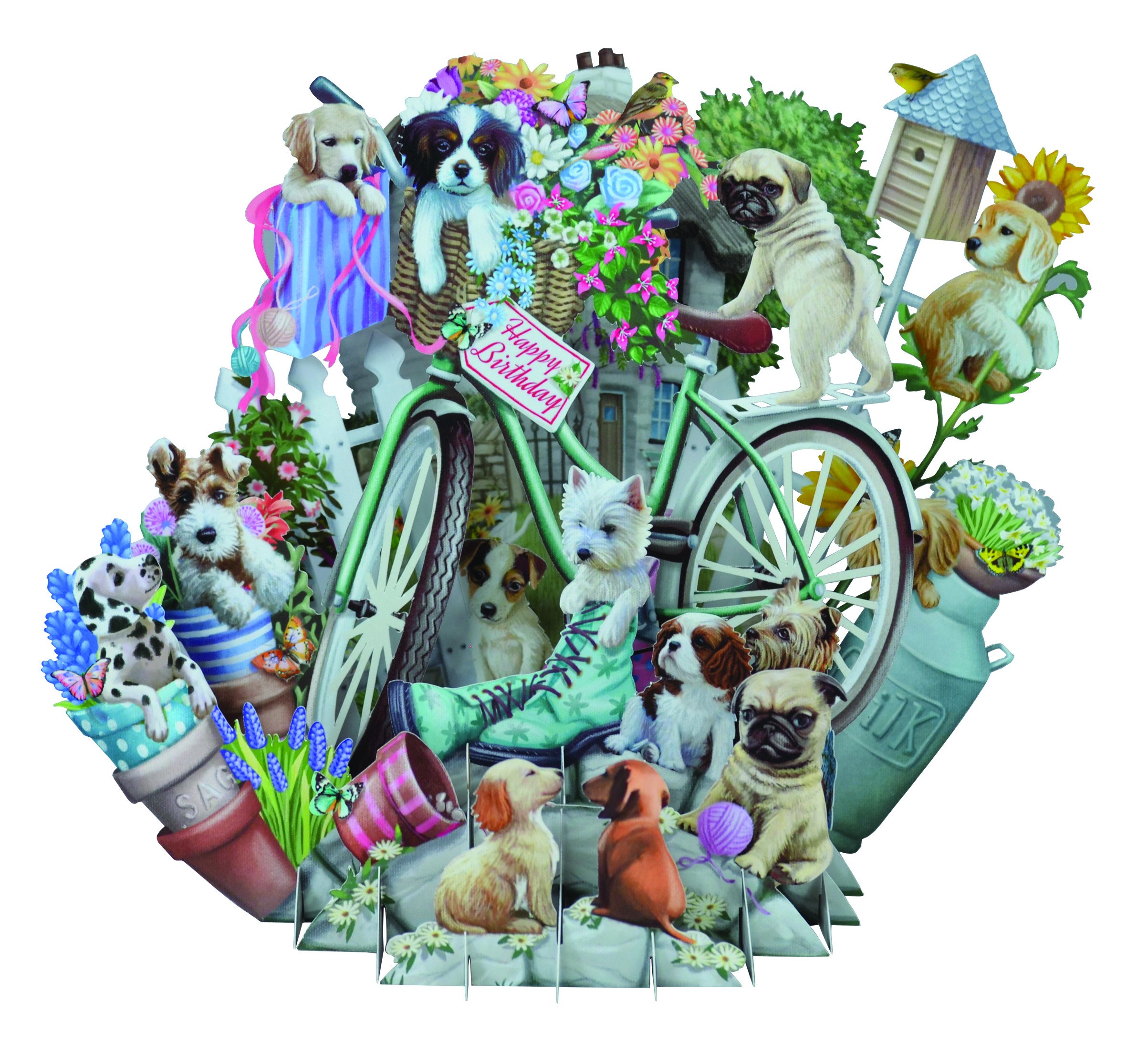 Paper D'Art 3D The Puppies Pop Up Birthday Card