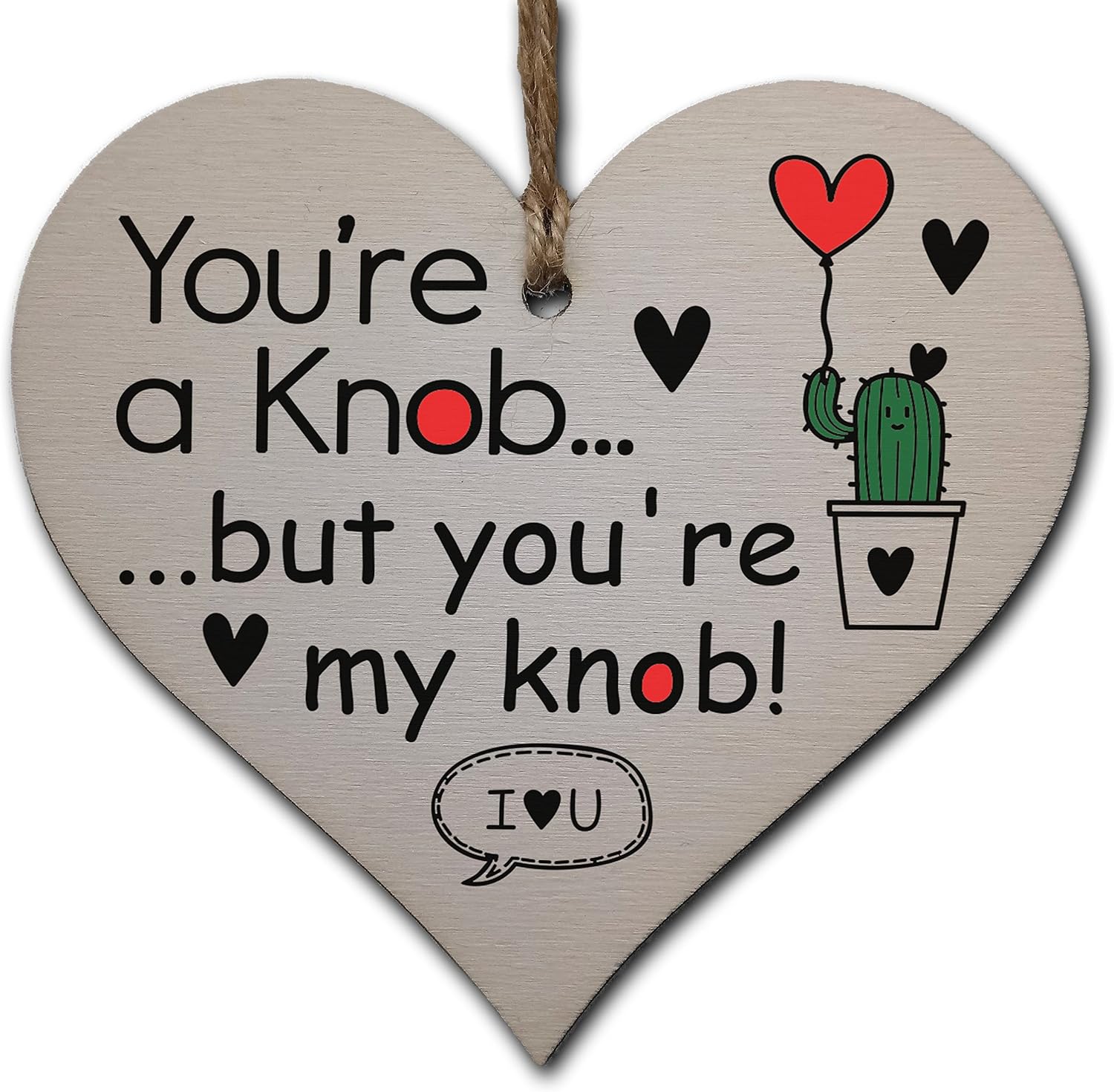 Handmade Wooden Hanging Heart Plaque Gift perfect for your Boyfriend or Girlfriend Funny Romantic Keepsake