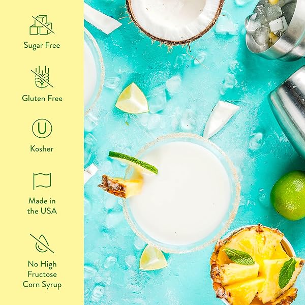 JORDAN’S SKINNY MIXES PINA COLADA MIX, FLAVORED COCKTAIL MIXER FOR DRINKS, TROPICAL DRINK FLAVORING FOR COCKTAILS & MOCKTAILS, LOW CALORIE, GLUTEN FREE, KETO FRIENDLY, 25.4 FL OZ, 1 PACK