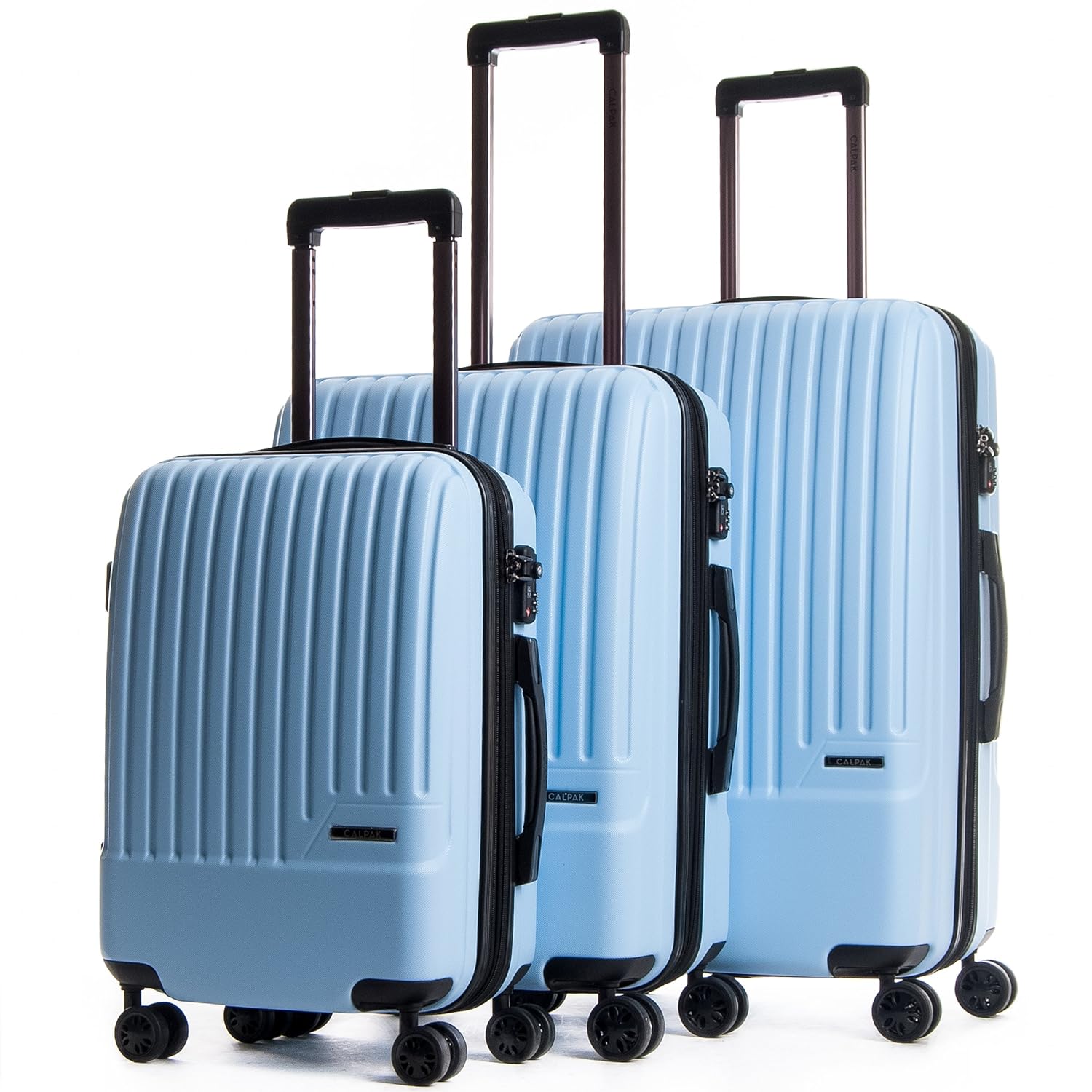calpak light blue luggage