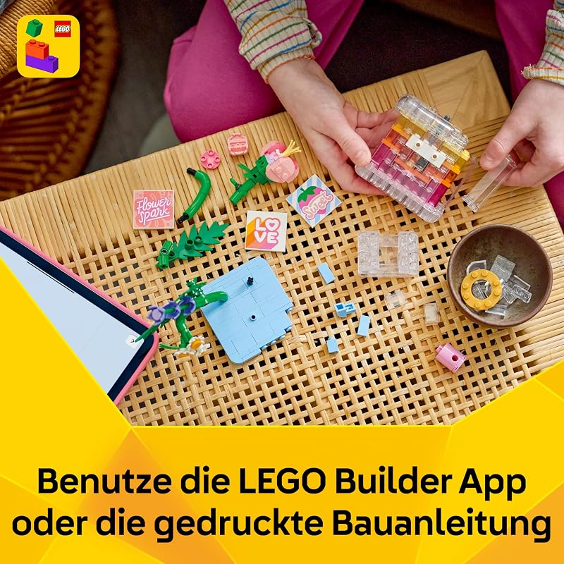 Creator 3-in-1-Set Parfümflasche mit Blumendeko - Bauspielzeug mit 3 Bauoptionen: Parfümflasche, Blumenvase oder Smoothie - Geschenkidee für Kinder ab 8 Jahren - 31383