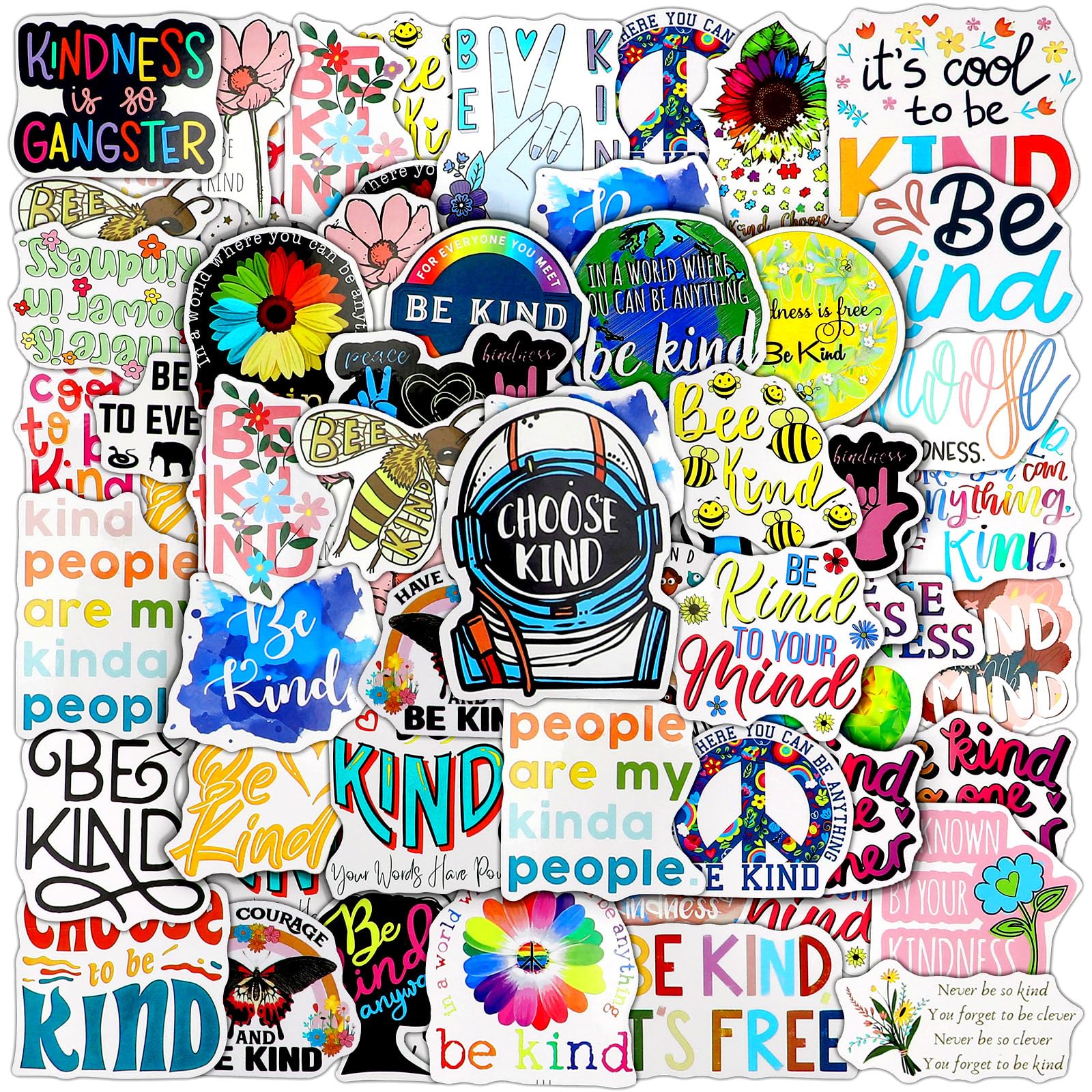 Photo 1 of Sayglossy 500 Pcs Kindness Stickers Bulk Vinyl Be Kind Stickers Water Bottle Kindness Decals Waterproof Physical Therapy Motivational Encouraging Decals for Teens Adults Teacher