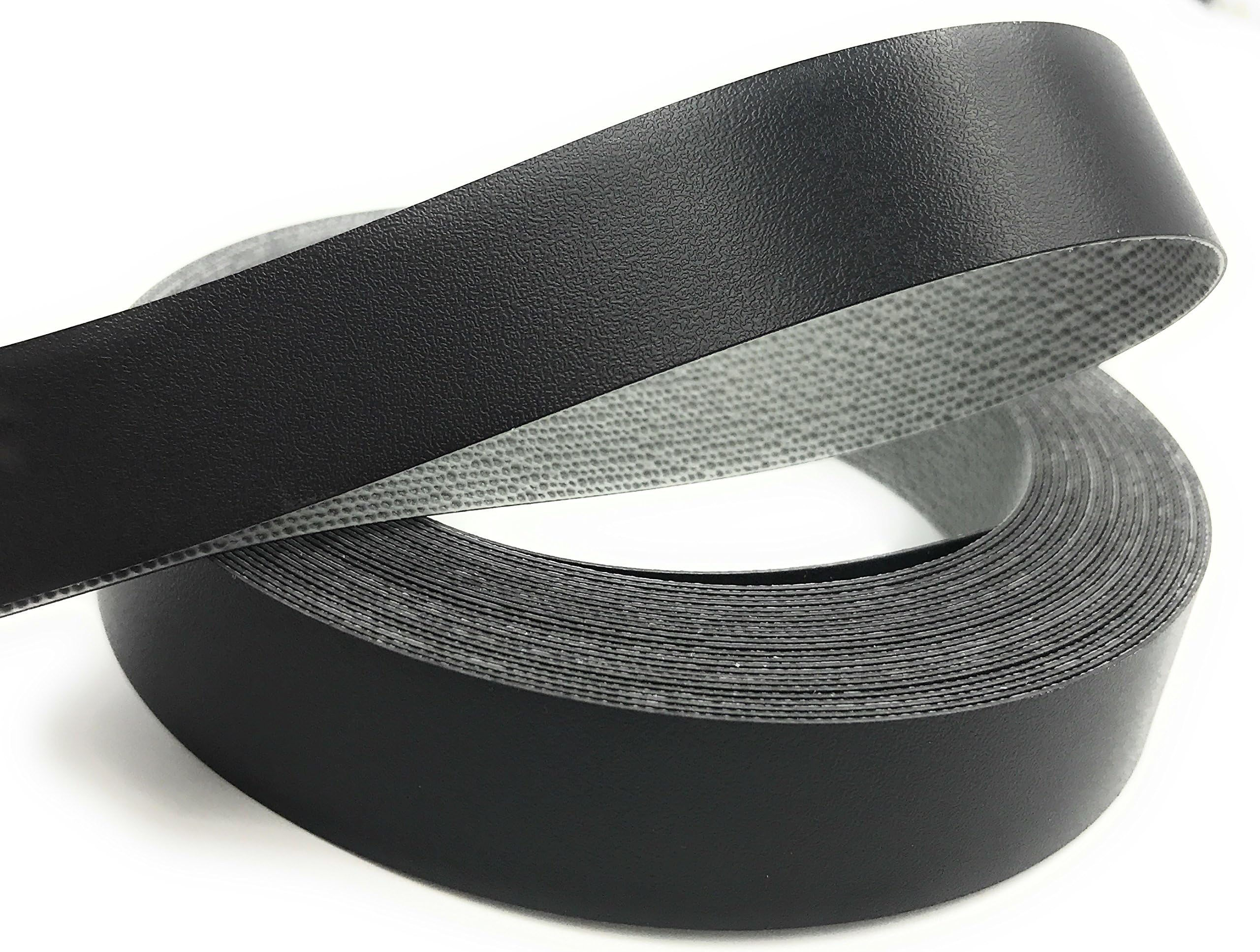Black Melamine Edge Banding Preglued 7/8" X 8' Roll. Iron On with Hot Melt Adhesive. Easy Application !! Made in USA