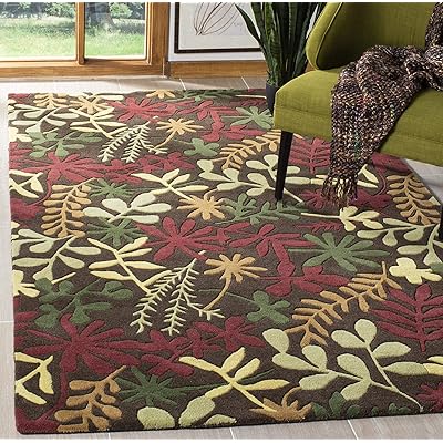 Safavieh Soho Collection SOH834A Handmade Premium Wool &amp; Viscose Area Rug, 7'6" x 9'6", Brown / Multi