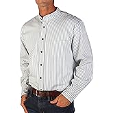 Traditional Irish Grandfather Shirt, Men's Casual Long Sleeve Button Down Collarless Dress Shirt