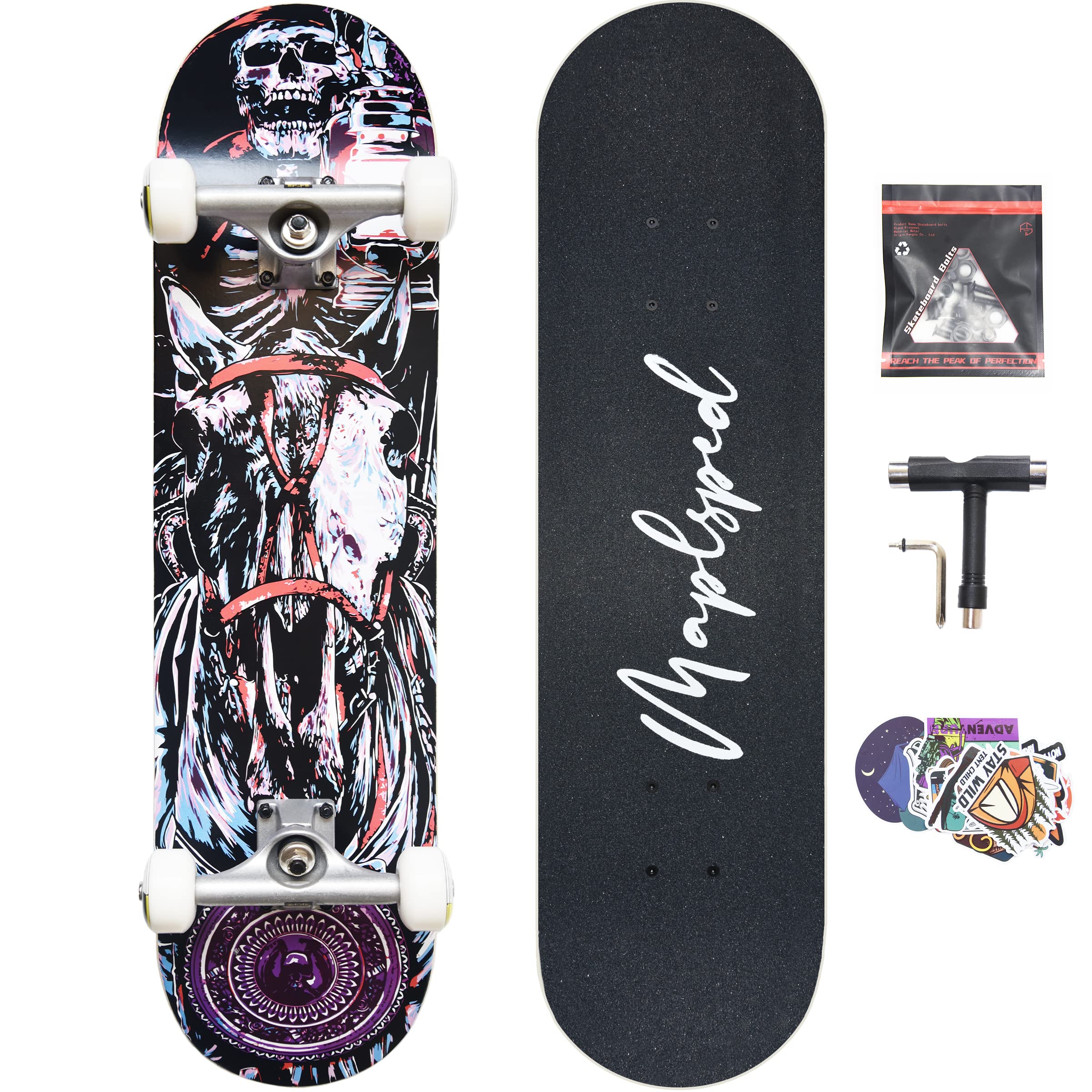 Skateboards For Beginners, 31 Inch Complete Skateboard For Kids Teens