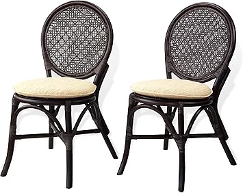 Amazon Com Set Of 2 Denver Dining Armless Accent Wicker Side
