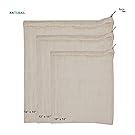 100 % Cotton MESH produce Bag - Natural. Pack of 6 ( Small, Medium, Large - 2 each). Eco Friendly.