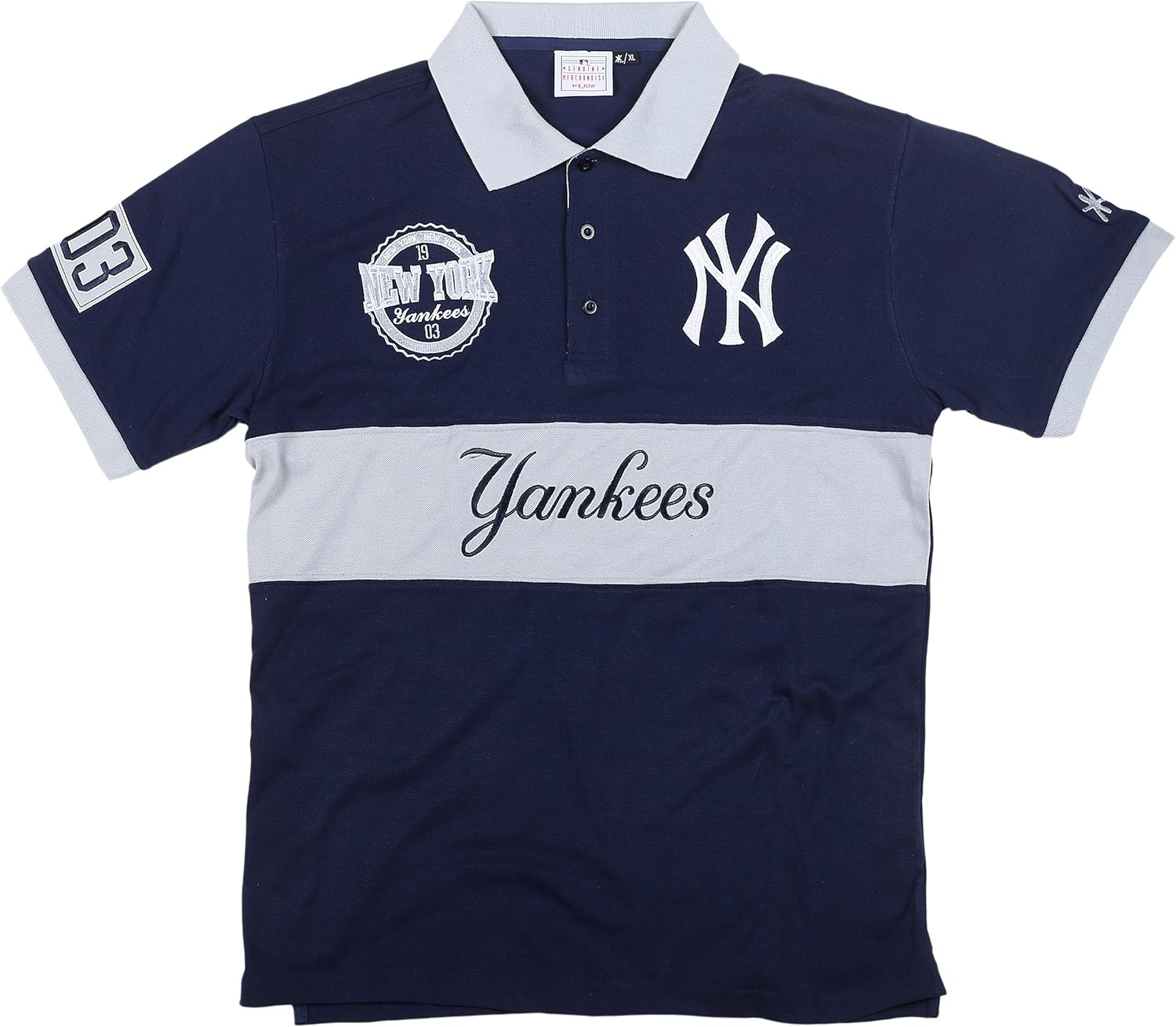 New York Yankees Cotton/Poly Wordmark Rugby Short Sleeve