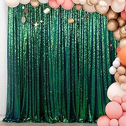 ShinyBeauty Iridescent Green Sequin Backdrop