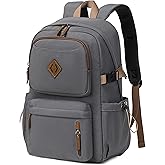 AO ALI VICTORY laptop backpack 15.6 inch anti theft travel backpacks for men and women large college bookbag work business daypack middle high school bag for girls boys teens students grey