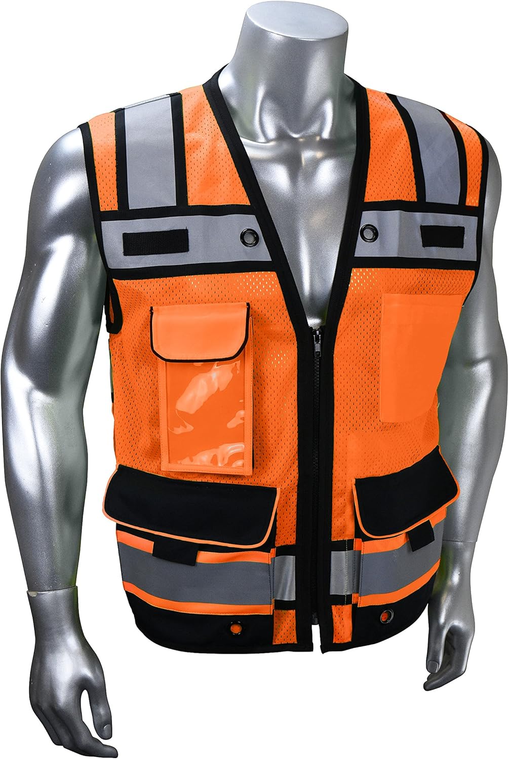 Radians SV65 Heavy Duty Surveyors Safety Vest with Zipper, Large Plan Pocket, Hi-Viz Green or Hi-Viz Orange: Clothing