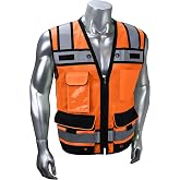 Radians SV65 Heavy Duty Surveyors Safety Vest with Zipper, Large Plan Pocket, Hi-Viz Green or Hi-Viz Orange