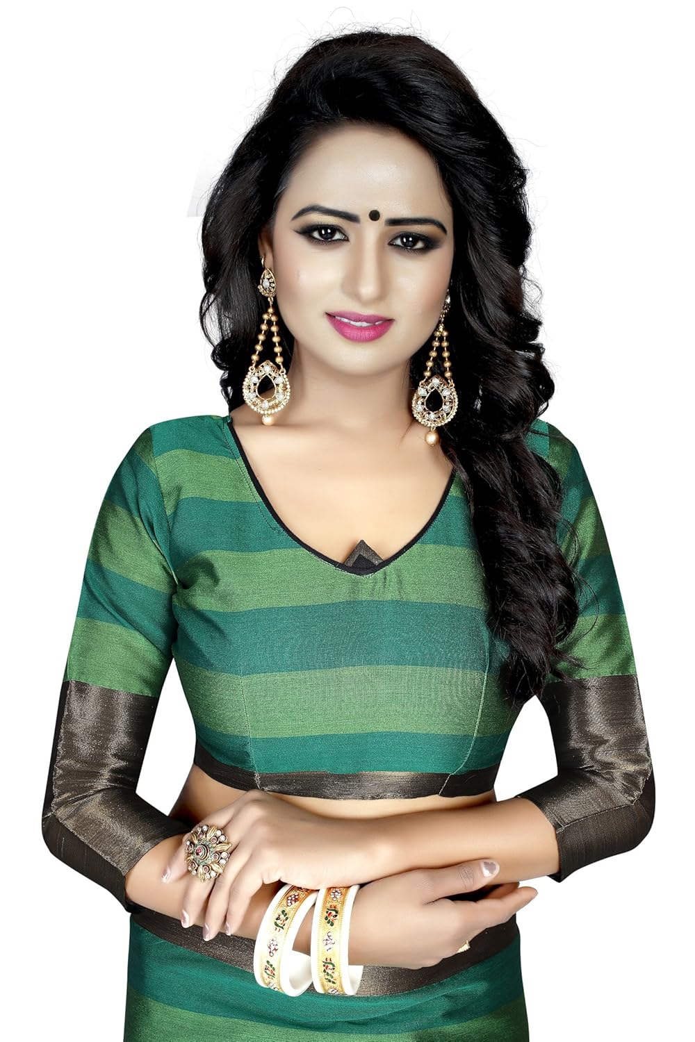 perfectblue cotton silk saree with blouse piece