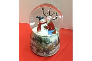 ROMAN Charming Kids Kissing Snowman Musical 5 x 3.25 Resin Decorative Table Top Snow Globe