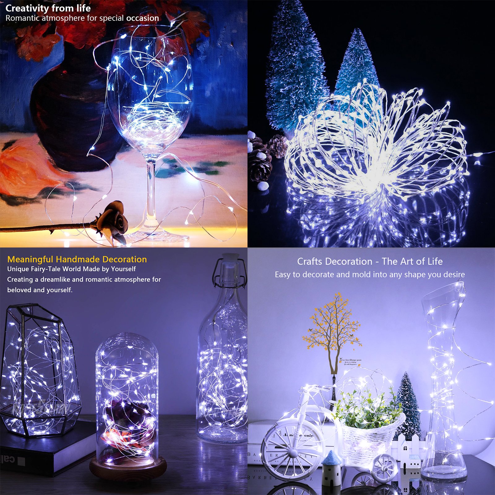 Fairy lights, FYHD 2Pack Battery Operated Waterproof Cool White 50 LED Fairy 688168937064 eBay