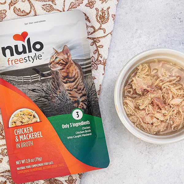 NULO FREESTYLE CAT & KITTEN WET CAT FOOD POUCH, PREMIUM ALL NATURAL GRAIN-FREE SOFT CAT FOOD TOPPER WITH AMINO ACIDS FOR HEART HEALTH AND HIGH ANIMAL-BASED PROTEIN