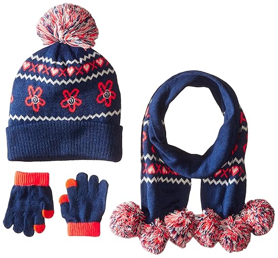 Childrens navy hat and gloves Clearance