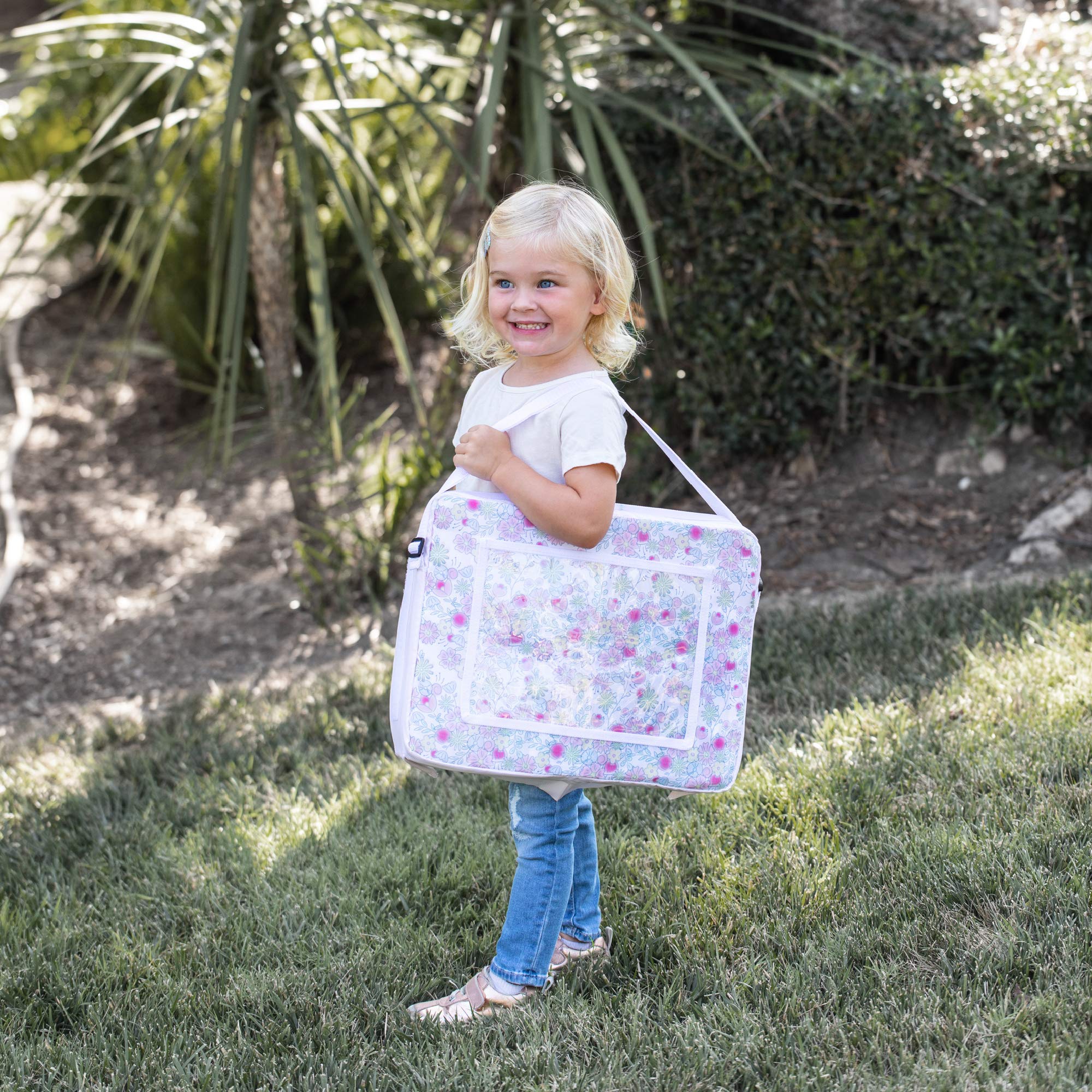 J.L. Childress Disney Baby 3-IN-1 Kids Travel Tray & Tablet Holder - Car Seat Lap Tray Desk for Toddlers, Road Trip Essentials, Car Seat Activity Table, Travel Accessories - Disney Princess