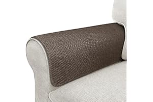 LOVOGEMY Couch Arm Covers, Waterproof Armrest Cover for Sofa, Armchair, Loveseat, Non-Slip Recliner Arm Cover, Sofa Arm Covers, Headrest Covers, Arm Chair Covers Set of 2 (Brown, 24"×20")