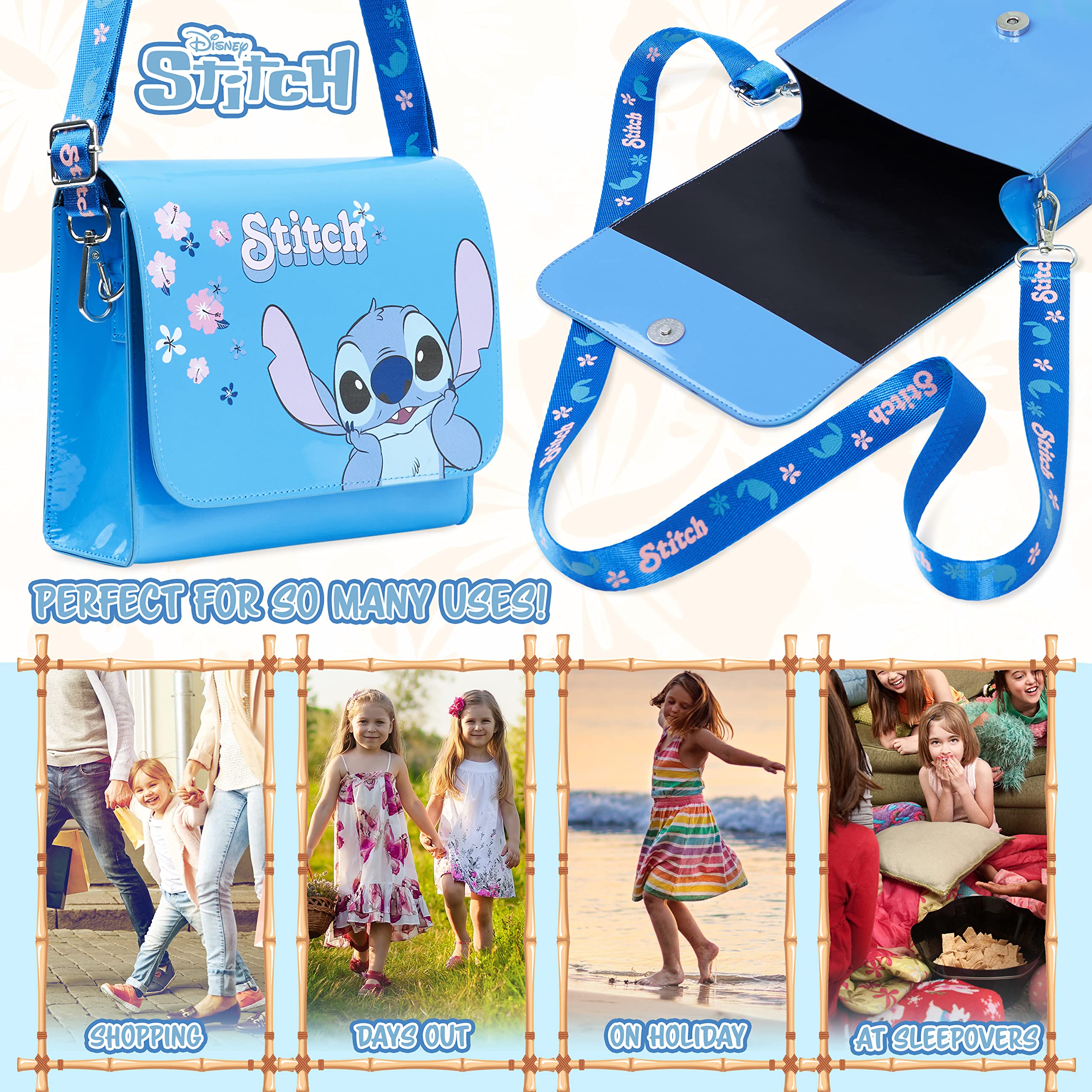 Disney Stitch Shoulder Bag for Women and Teen Handbag Adjustable Strap Cross Body Bag Travel Holiday Fashion Accessories Bags