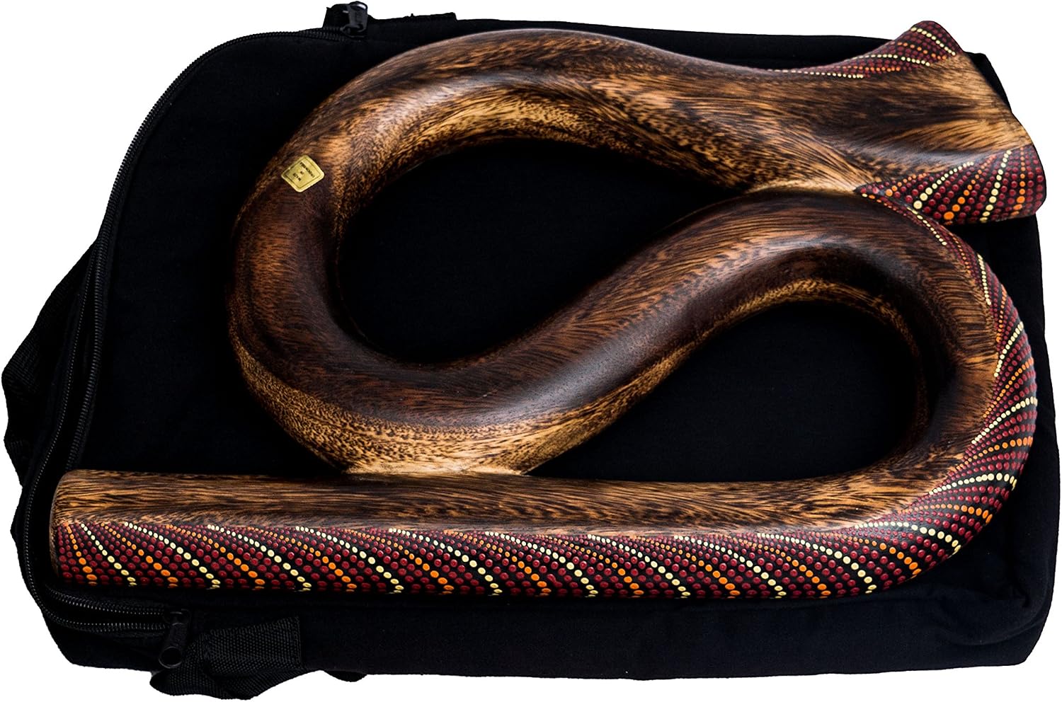 Mienloco S Shape Round Travel Didgeridoo DS3, Professional Handmade, Dotpoint Handpainting