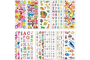 RICCIOOFY Stocking Stuffers for Kids - Puffy Stickers,3D Stickers for Kids Toddlers - 500+ Cute Stickers Pack,Christmas Crafts Games for Kids,2-4 Year Old Boy Girl Birthday Gift - Christmas Gifts for Grandkids