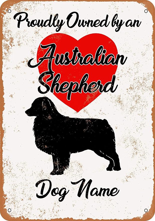 Yousigns Custom Dog Name Australian Shepherd Metal Tin
