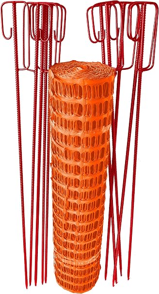 15 Stück UvV Absperrhalter 1,48 M Lang 16 Mm Stark – Rot Lackierte Stahlhalter Für Bauzaun, Flatterband & Warnband