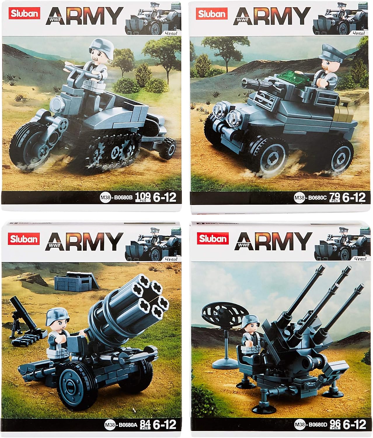 Sluban WWII- 4 into 1 - Display Box, Various - Image 3