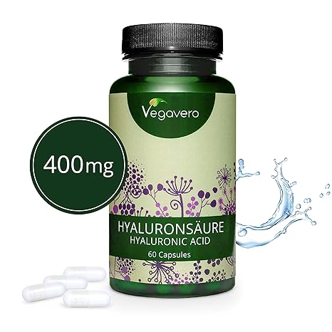 VEGAVERO® Hyaluronsäure Kapseln | 100% PFLANZLICH | Besonders Hochdosiert mit 425mg | Ideale Molekülgröße 800 – 1500 kDa | Ve