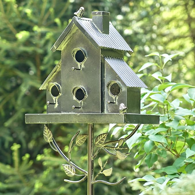 Zaer Ltd. Large Galvanized MultiBirdhouse Stakes, Room