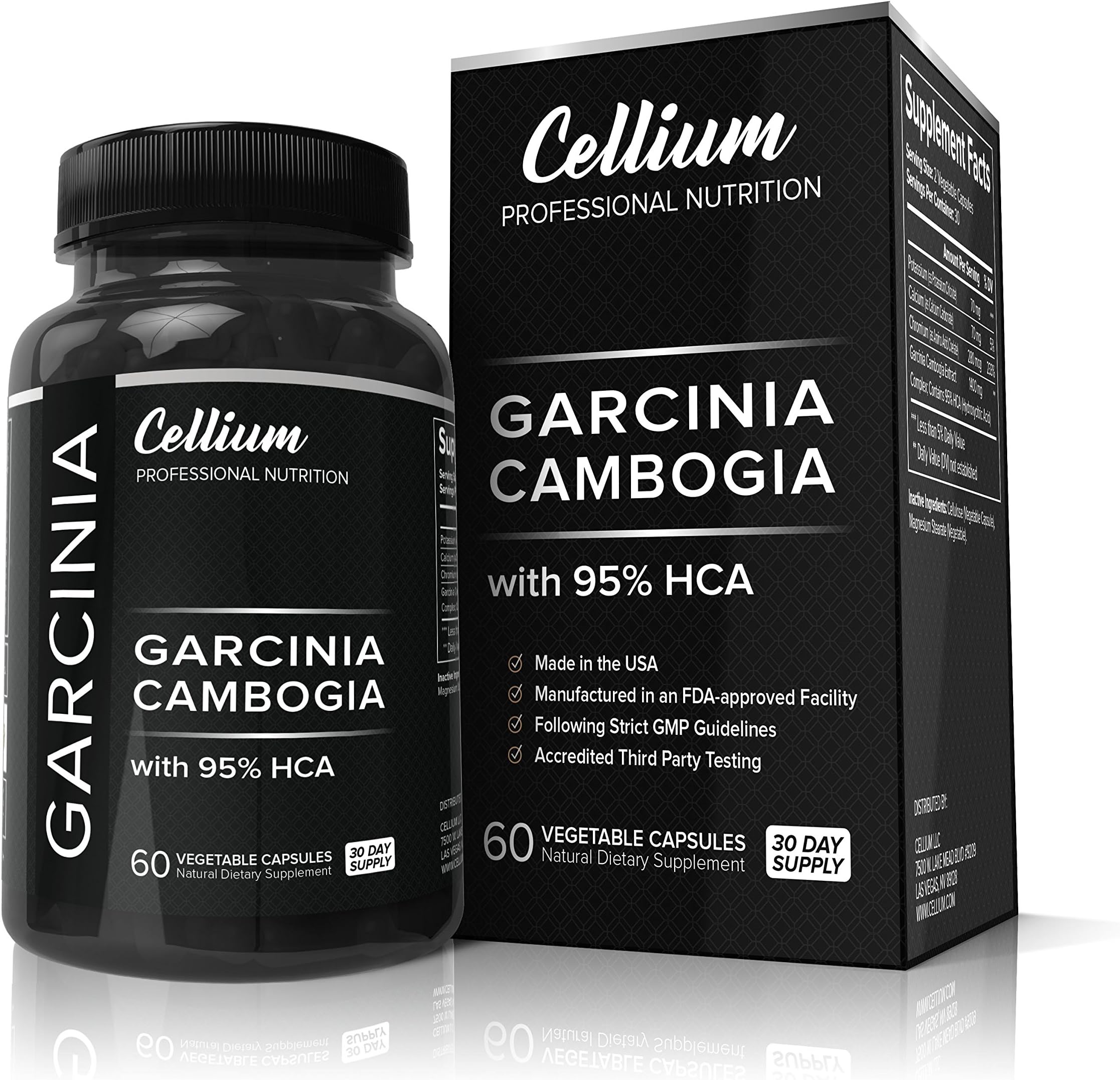 Garcinia Cambogia Extract With 95% HCA | Natural Weight Loss Supplement | Fat Burner and Appetite Suppressant - For Men & Women - Made in the USA