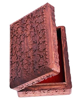 Nexplora Industries Handmade Wooden Jewellery Box Hand Carvings Gift Item