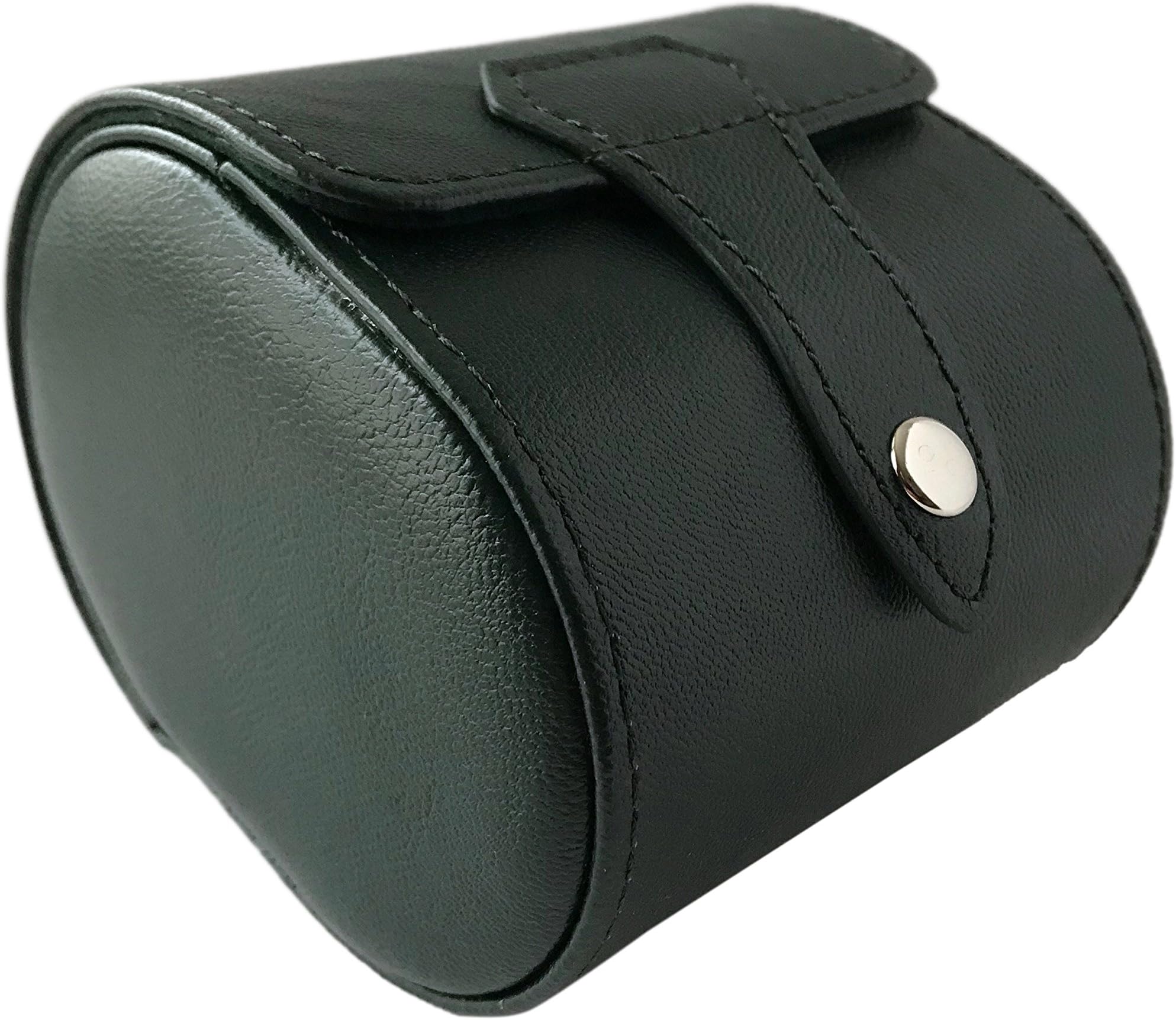 Green PU Leather Single Watch Hard Travel Case Watch Storage Box Pouch Roll