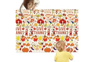 SICOHOME Giant Coloring Tablecloth - 100x49 inch Thanksgiving Coloring Poster Art Craft for School, Classroom Activities & Party Supplies