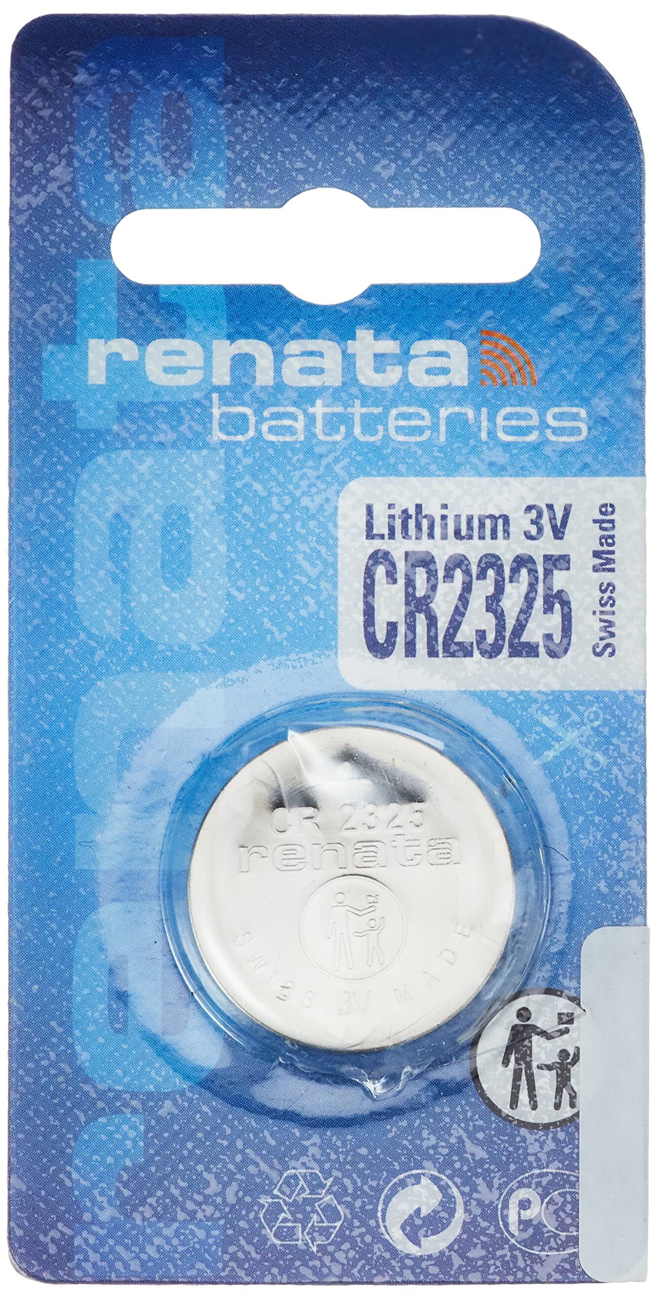 Renata CR2325 Lithium Button Battery, 190 mAh